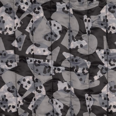 Stepper 15,96 EUR/m schwarz grau - abstraktes Muster mit Animalprint - Stoff Meterware