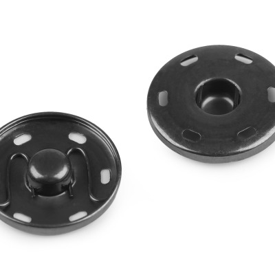 2 Druckknöpfe aus Metall schwarz - 3 cm Durchmesser