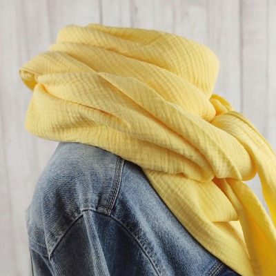 Tuch Dreieckstuch Musselin Damen Schal gelb XXL Tuch aus Baumwolle Mamatuch - Versandkostenfreier Artikel