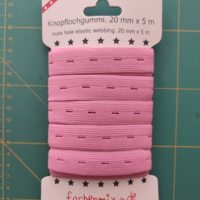 Knopflochgummiband von Farbenmix rosa 5 Meter Gummiband Knopfloch 098 EUR/m