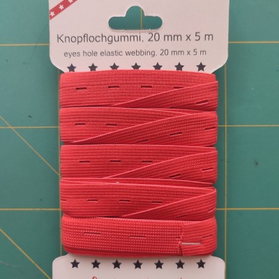 Knopflochgummiband von Farbenmix rot 5 Meter, Gummiband Knopfloch, 0,98 EUR/m