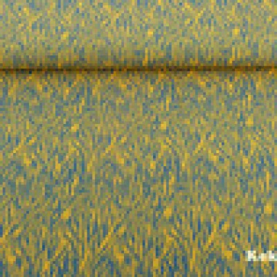 Reststück Jersey grau animalprint animal senf senfgelb - Reststück 0,80 m