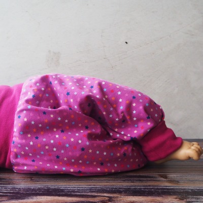 Pumphose Baby pink mit Sternchen - Haremshose Mädchen - Größe 68 - Versandkostenfreier Artikel