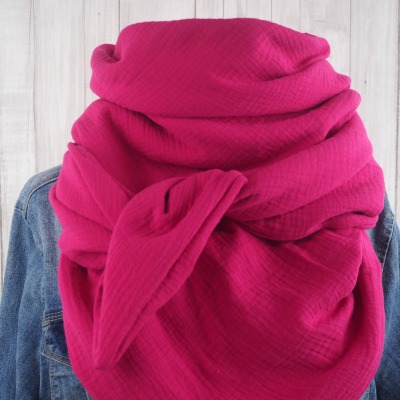 Tuch Dreieckstuch Musselin Damen Schal pink XXL Tuch aus Baumwolle Mamatuch - Versandkostenfreier Ar