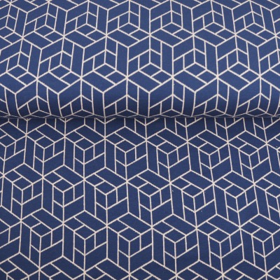 Jaquardstrick 1596/m Cozy Collection by lycklig design Swafing blau geometrisches Muster Damenstoffe