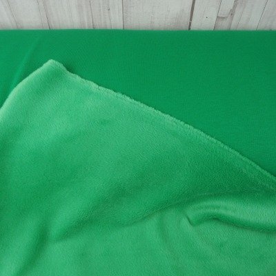 Alpenfleece Wintersweat grün Sweat grasgrün kuscheliger Sweat Stoff Meterware Fleece