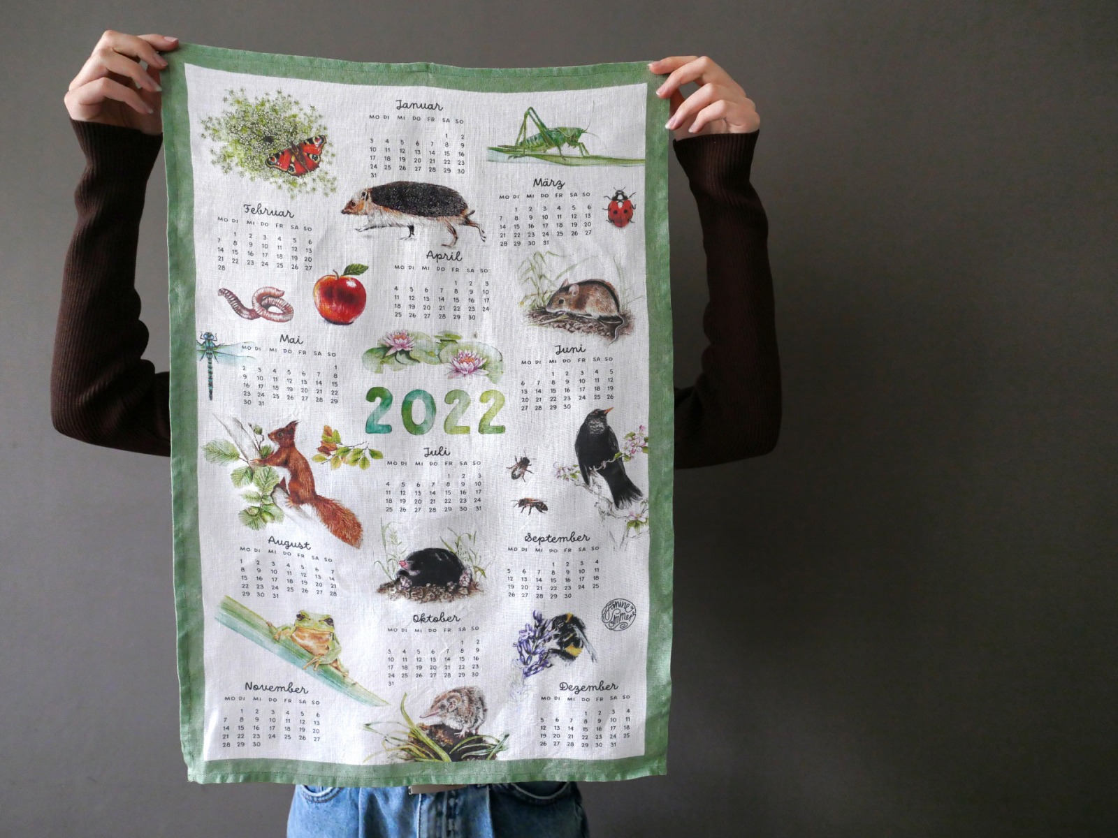 Kalender Geschirrtuch 2022 Küchenhandtuch Tea Towel