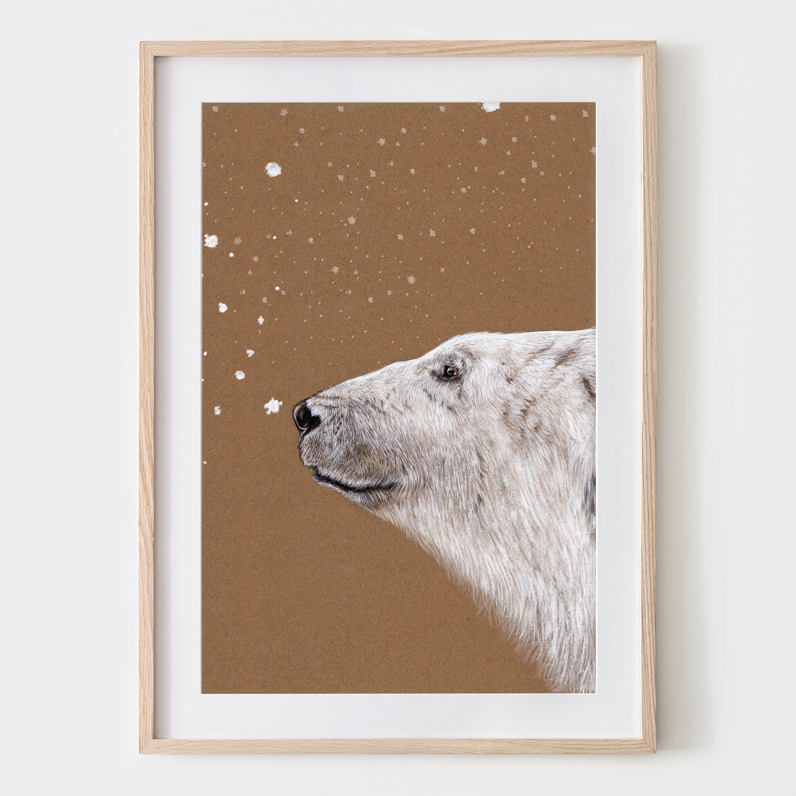 Polarbär, Eisbär, Fine Art Print, Giclée Print, Poster, Kunstdruck, Tier Zeichnung