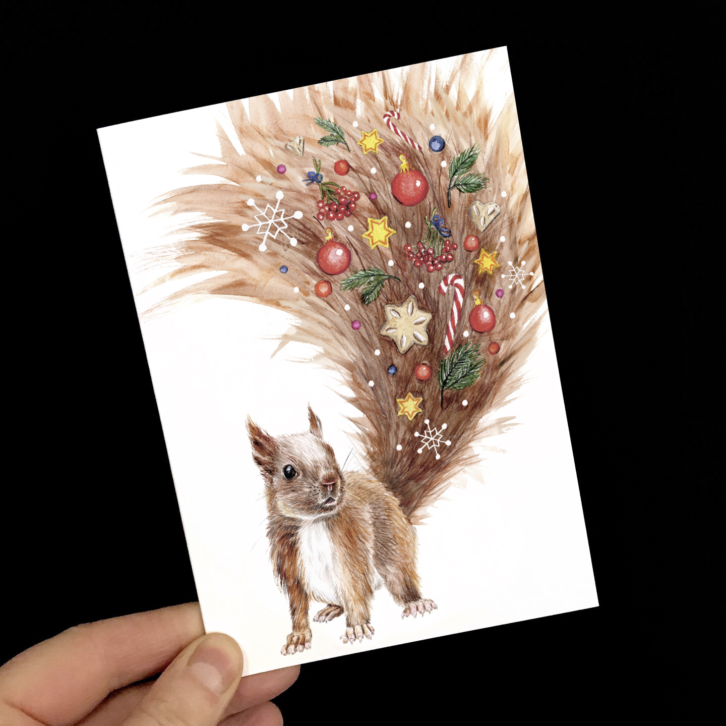 Weihnachtskarte Eichhörnchen 3