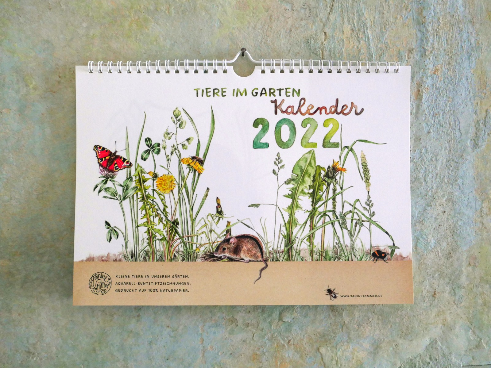 Tiere im Garten Kalender 2022 Wandkalender Tierkalender Kunstkalender Gartenkalender Naturkalender versandkostenfrei