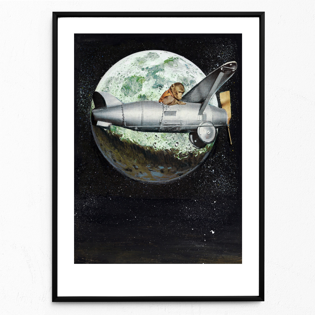Spacemonkey Fine Art Print Giclée Print Poster Kunstdruck Zeichnung