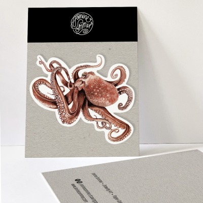 1 Sticker Oktopus - Outdooraufkleber, vegan