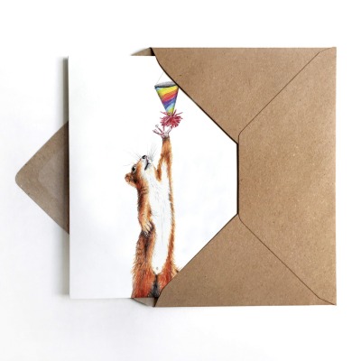 Grußkarte Partyhörnchen, Geburtstagskarte - inkl. Umschlag
