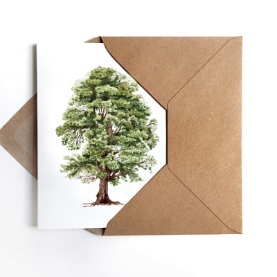 Grußkarte Lindenbaum, Karte mit Baum - inkl. Umschlag