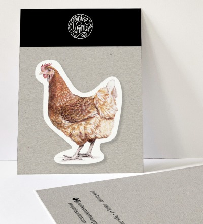 1 Sticker Huhn - Outdooraufkleber vegan