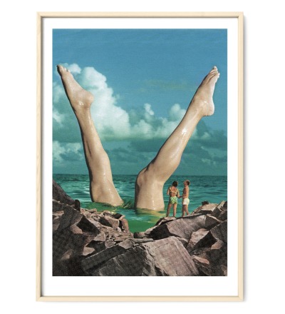 Schöne Beine Fine Art Print Giclée Print Poster Kunstdruck Zeichnung - Collage aus Magazinen der 50ziger & 60ziger Jahre