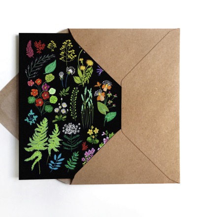 Grußkarte Wald und Wiesenblumen - inkl Umschlag
