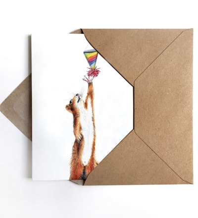 Grußkarte Partyhörnchen Geburtstagskarte - inkl Umschlag