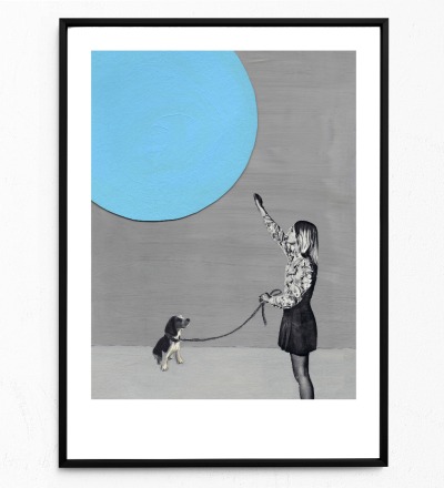 Mondsüchtig Fine Art Print Giclée Print Poster Kunstdruck Zeichnung - Collage aus Magazinen der