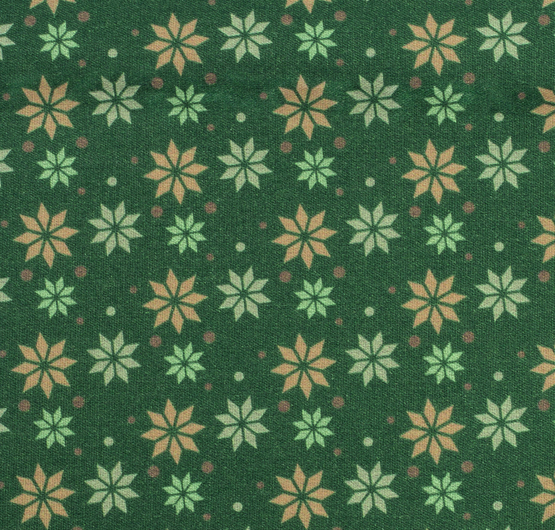 Baumwolle Sterne grün Weihnachtsstoff