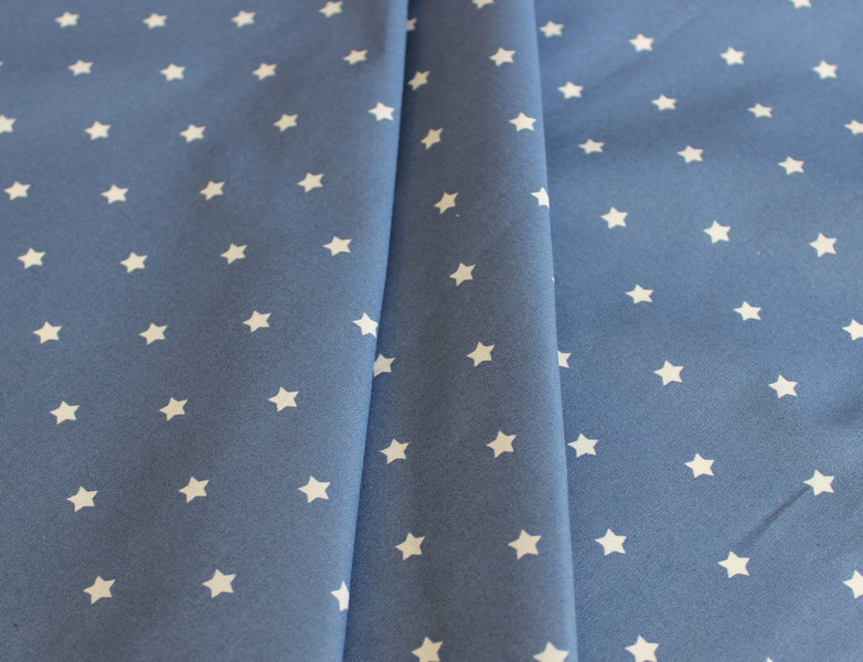 Beschichtete Baumwolle Sterne jeansblau