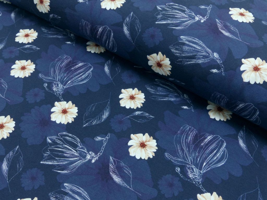Jersey Blumen blau Maya by Liebefein