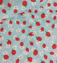 Jersey Erdbeeren Blumen Blümchen mint