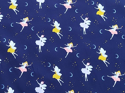Baumwolle Elfe Fee Nachthimmel dunkelblau