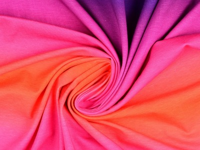 Jersey Baumwolljersey Digitaldruck Farbverlauf orange pink lila