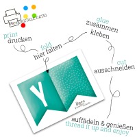 Girlande komplett Set / A-Z / ä,ö,ü / Sonderzeichen / bunt 4