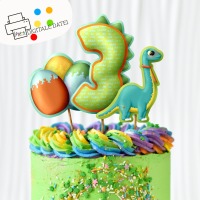 14 Dinosaurier Kuchen Dekorationen - Dinos, Eier, Zahlen