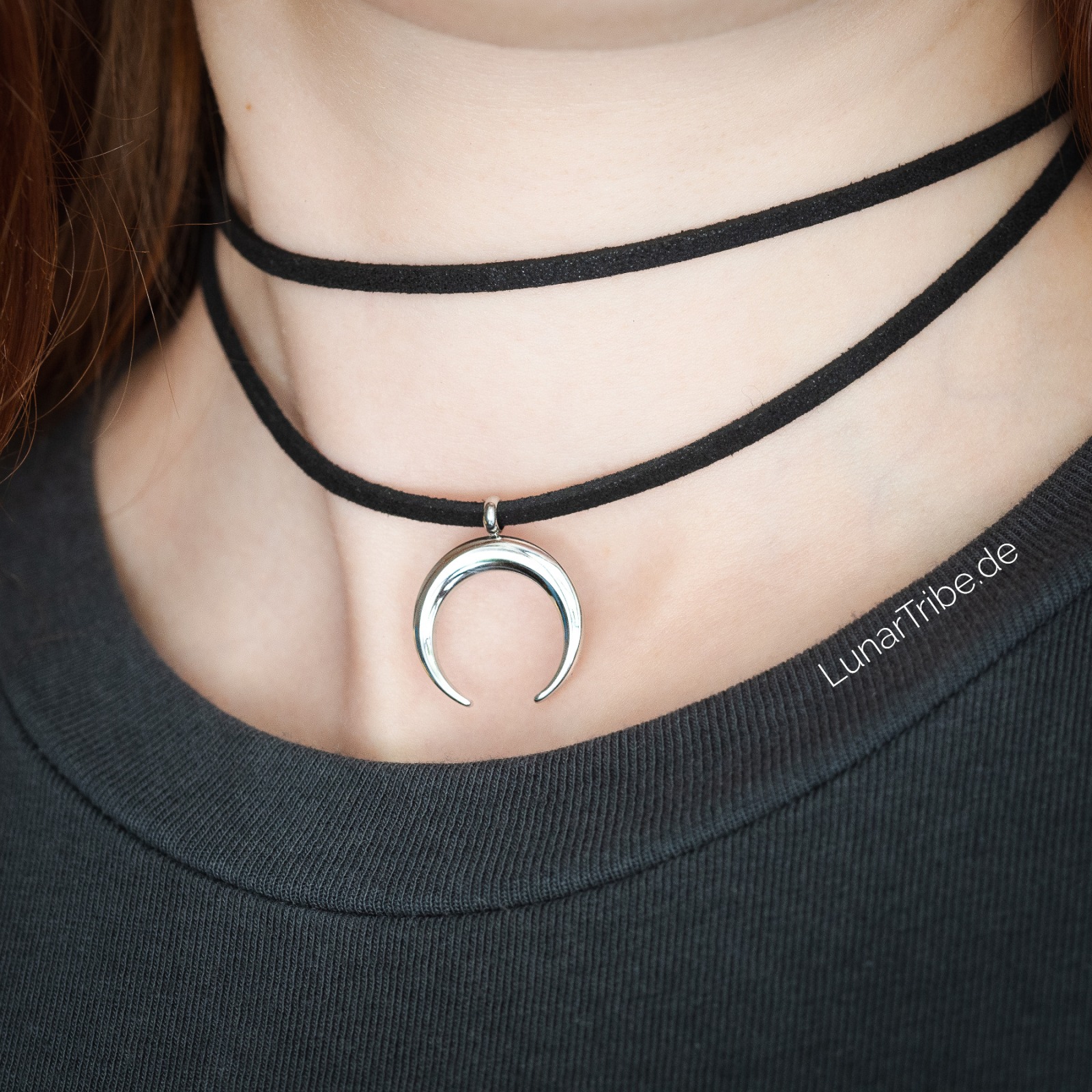 Festival Choker Kette zum Wickeln mit Halbmond Anhänger 4