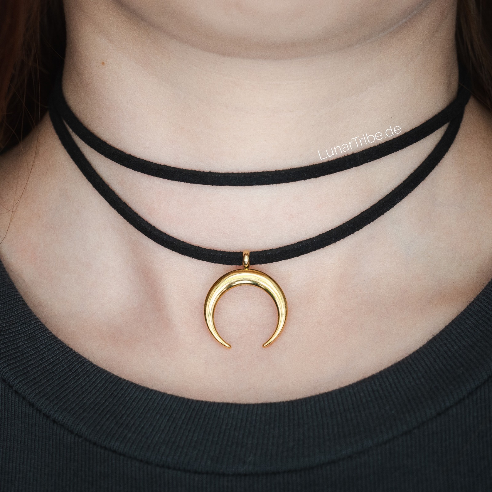 Festival Choker Kette zum Wickeln mit Halbmond Anhänger 9