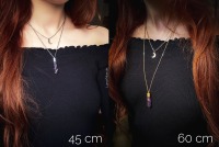 Silberne Obsidian Layering Kette mit Halbmond Anhänger 7