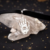 Samt Choker mit Hamsa Anhänger 7