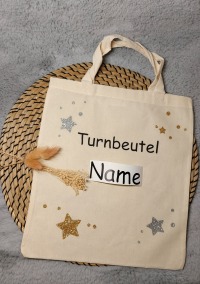 Turnbeutel/Stoffbeutel Kindergarten/ personalisiert Kinderbeutel/Stoffbeutel mit glitzer