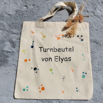 Turnbeutel/Stoffbeutel Kindergarten/ personalisiert Kinderbeutel/Stoffbeutel mit glitzer