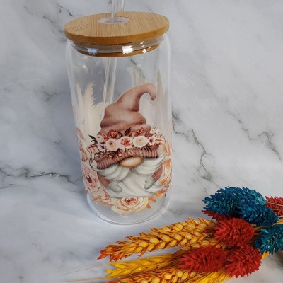 Trinkglas mit Deckel in Form einer Dose - Geschenkidee für Eiskaffeeliebhaber , Glas mit