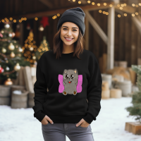 bedruckter Hoodie faule Katze 5