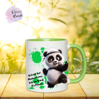 lustiger Spruch Tasse Pandabär Scheiß auf Muskelkater, ich bin Kung Fu Panda