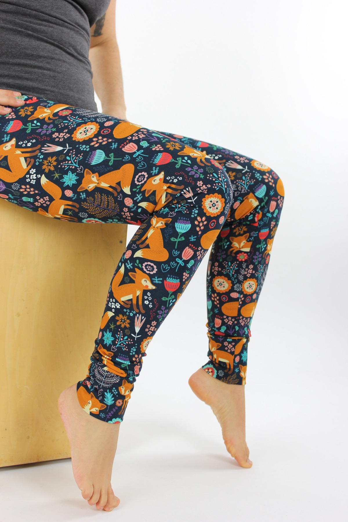 Leggings marine mit Mohnfüchsen 8