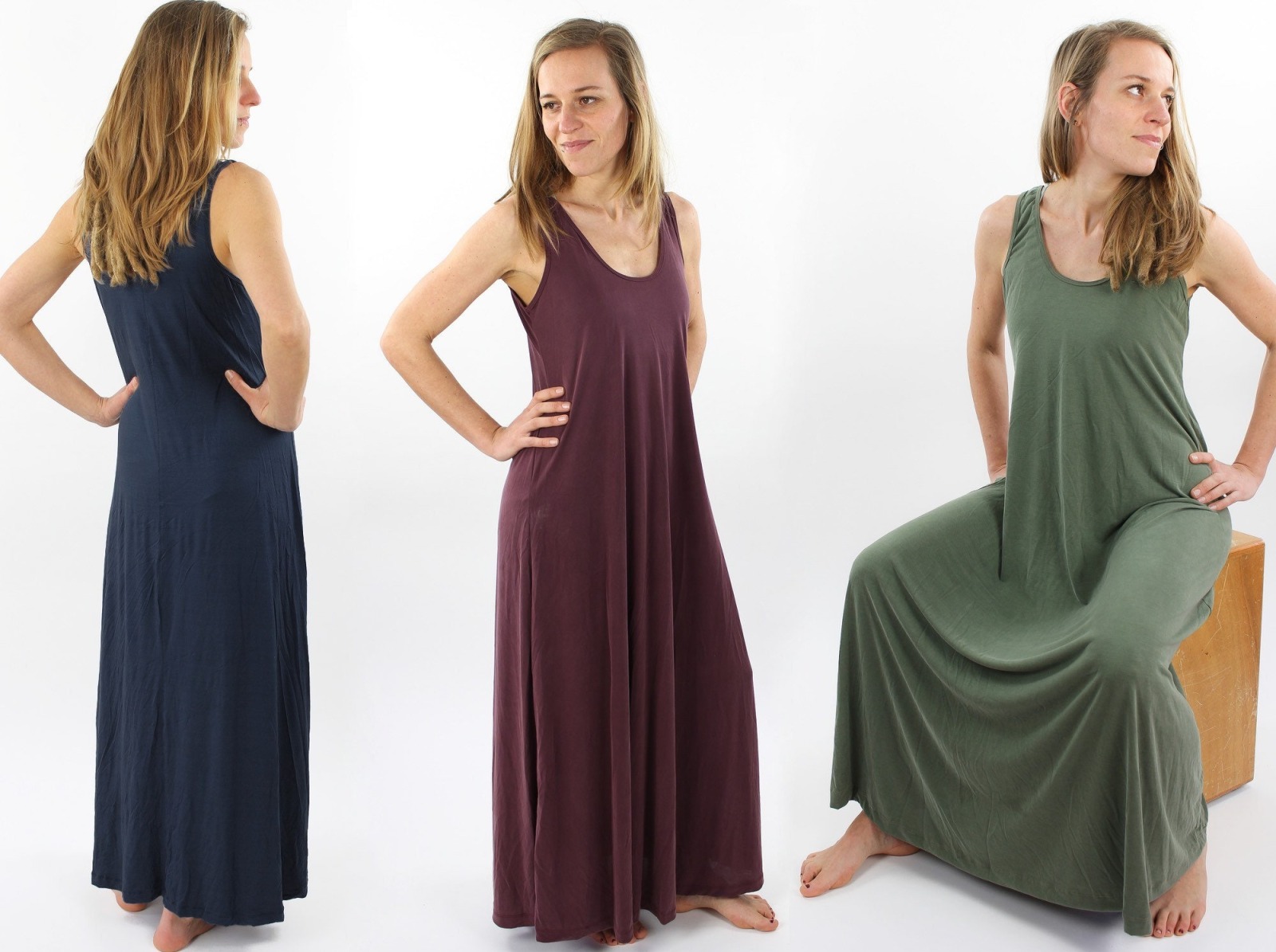 Maxikleid aus Tencel MEHRERE FARBEN