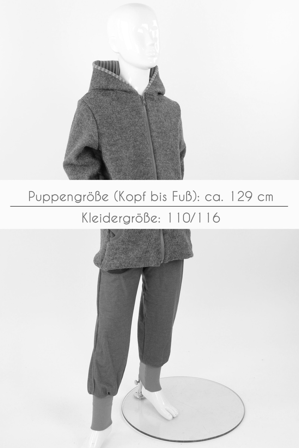 Wolljacke für Kinder dunkelblau mit blauen Streifen BIO-STOFFE 9