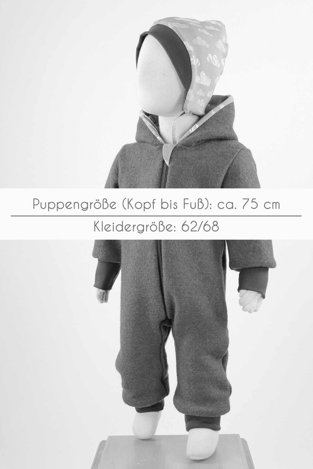 Wollanzug für Kinder beige mit Eichhörnchen 10