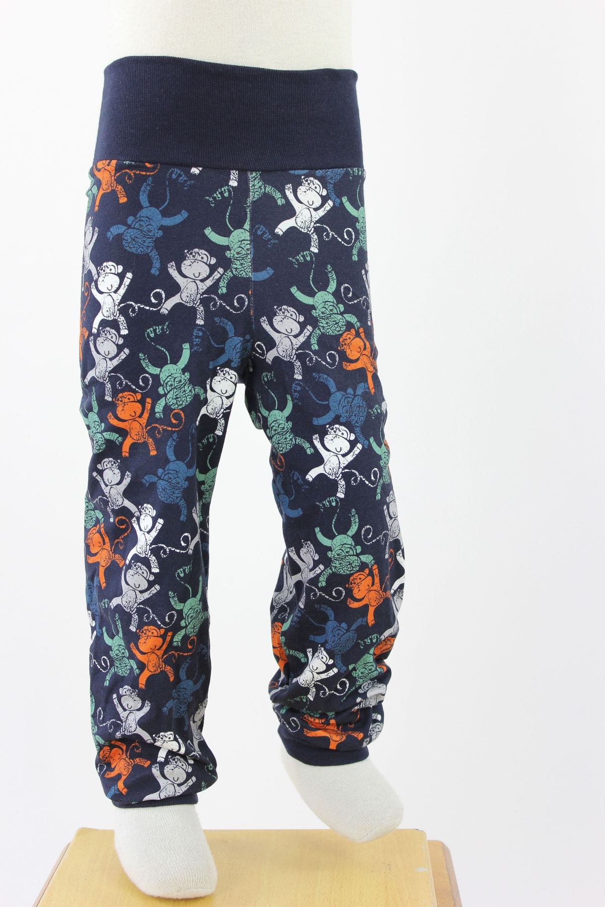 Leggings für Kinder dunkelblau mit Affen 2