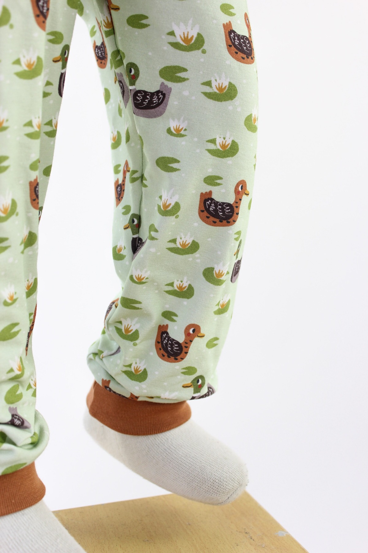 Leggings für Kinder hellgrün mit Enten 5