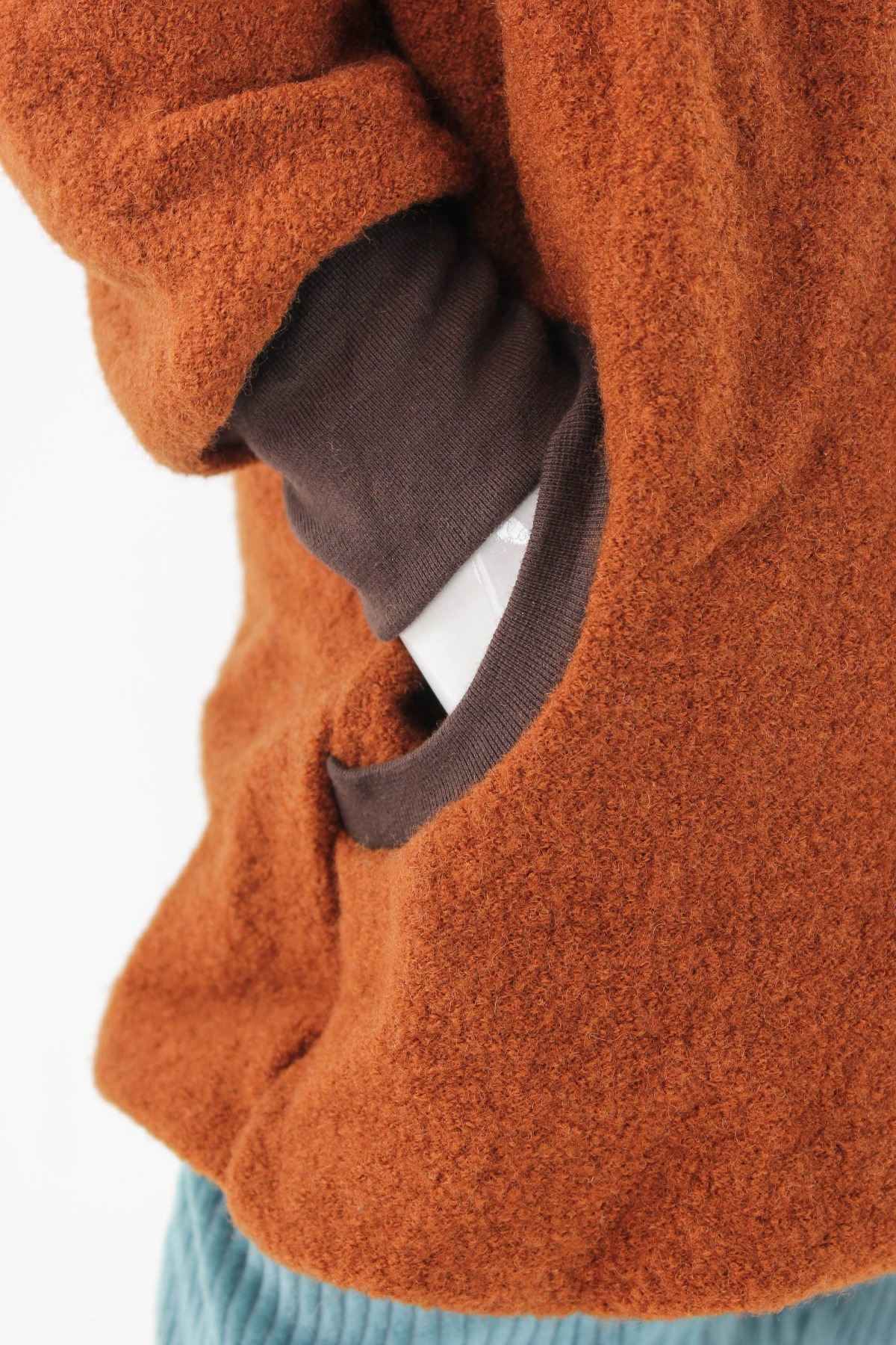 Wolljacke für Kinder terracotta mit Waldtieren 5