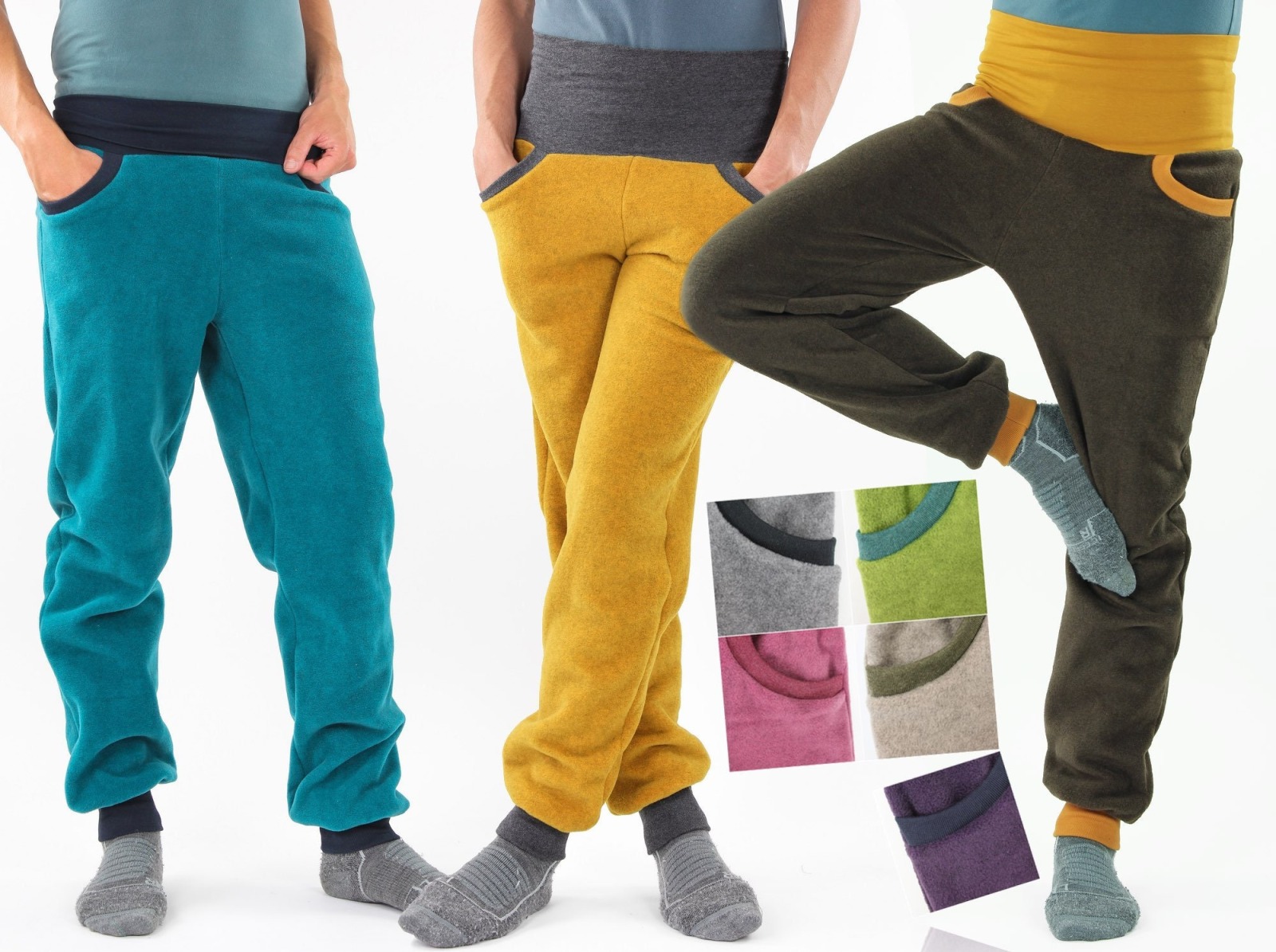 Fleecehose unisex mit Taschen und Bauchbündchen MEHRERE FARBEN