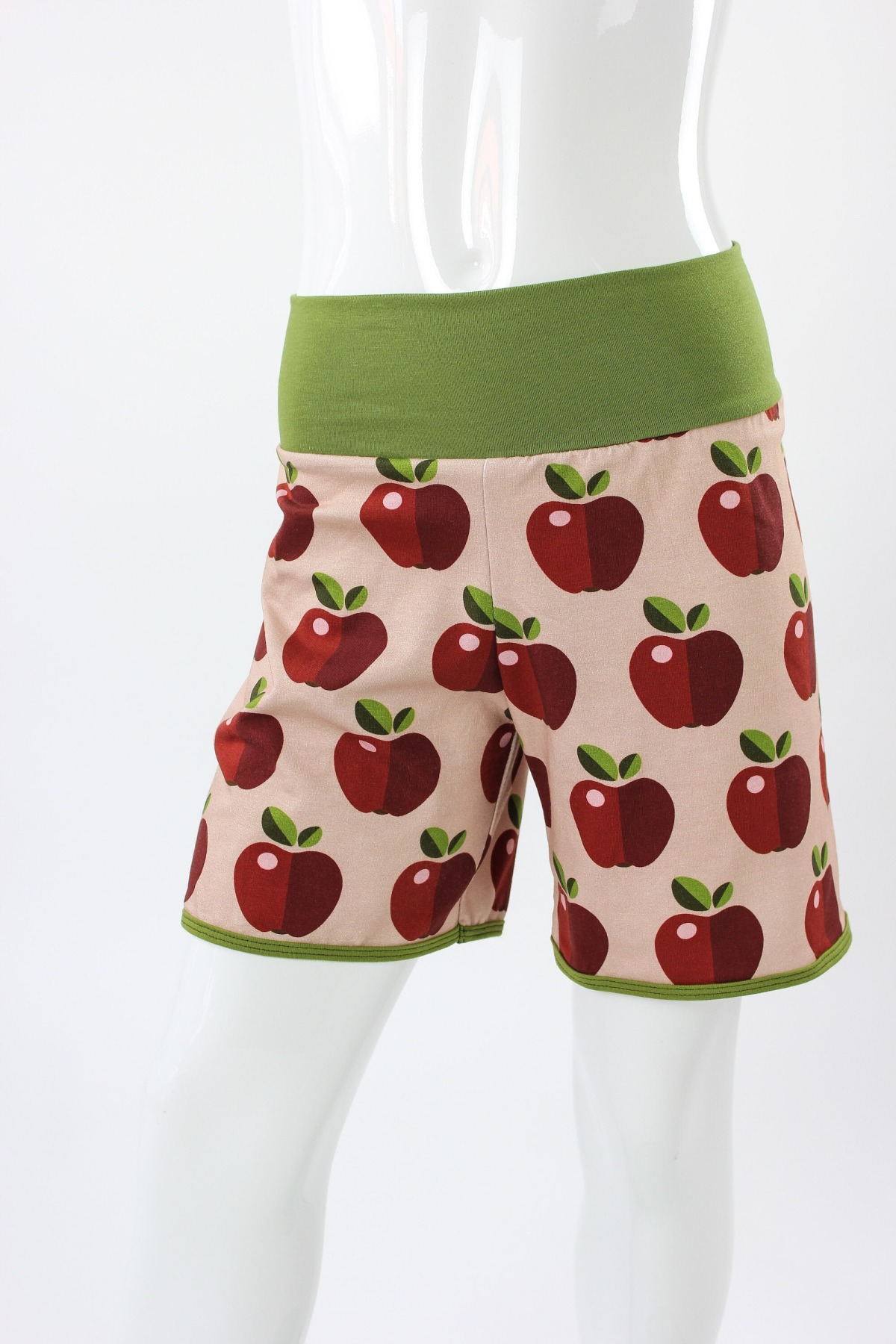 kurze Hose für Kinder rosa mit Äpfeln 4