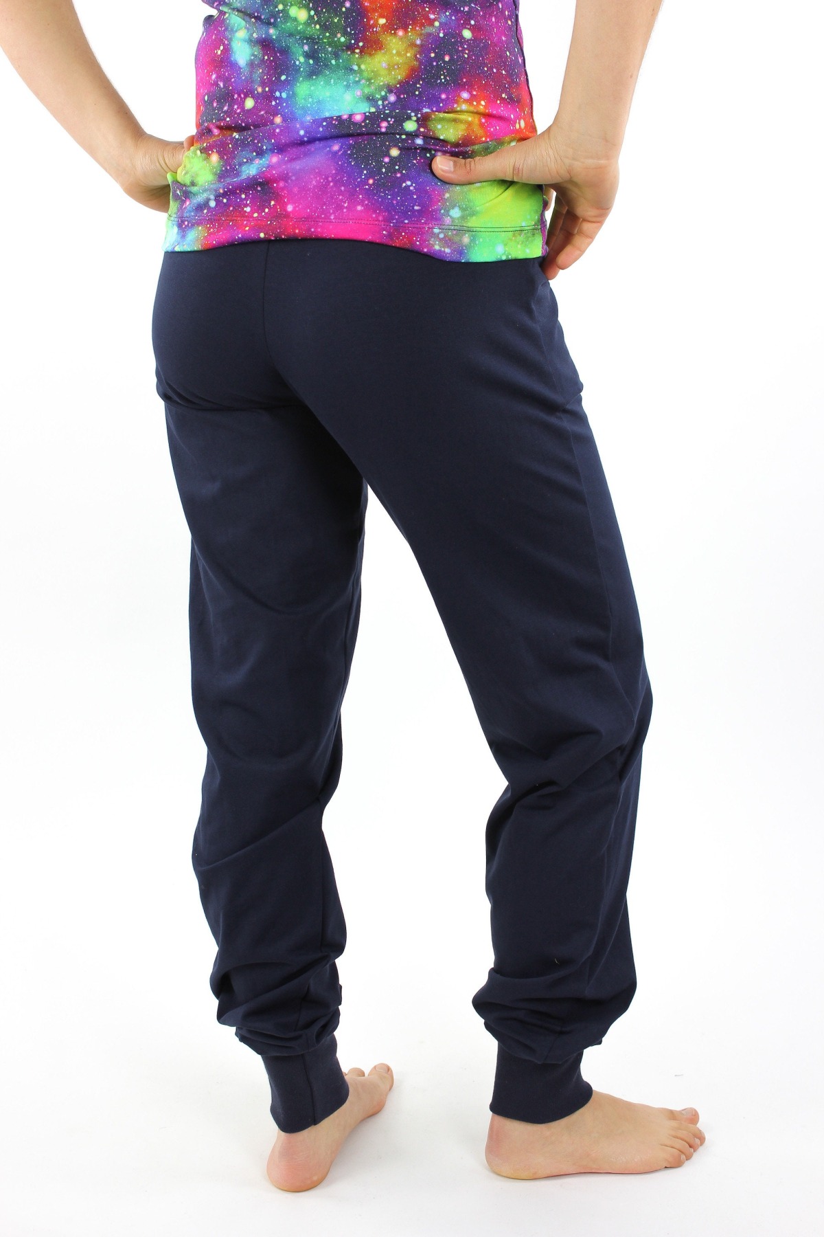 Sweat-Jogginghose marineblau mit Streifen 4